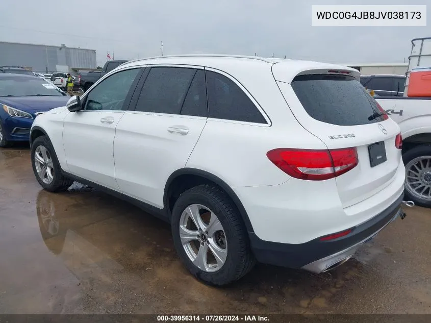 2018 Mercedes-Benz Glc 300 VIN: WDC0G4JB8JV038173 Lot: 39956314