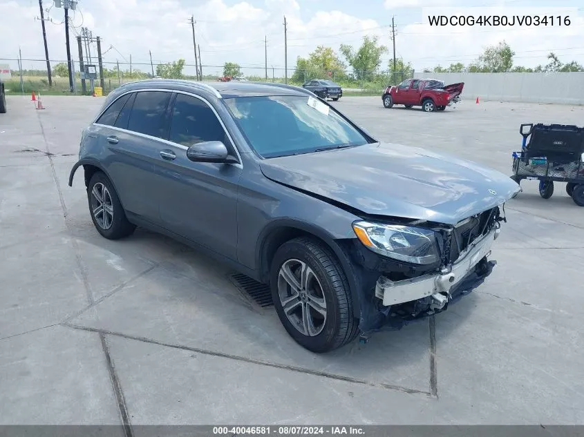 2018 Mercedes-Benz Glc 300 4Matic VIN: WDC0G4KB0JV034116 Lot: 40046581