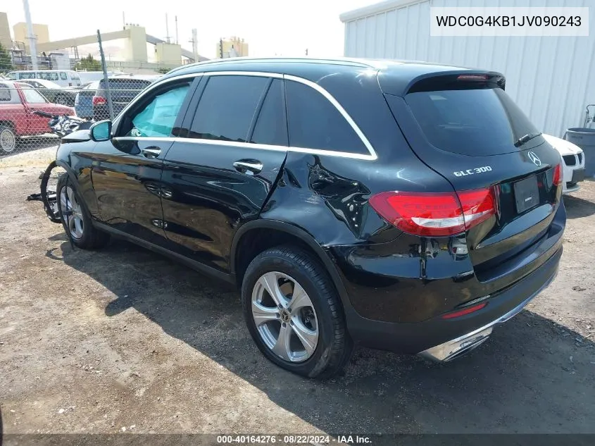 2018 Mercedes-Benz Glc 300 4Matic VIN: WDC0G4KB1JV090243 Lot: 40164276