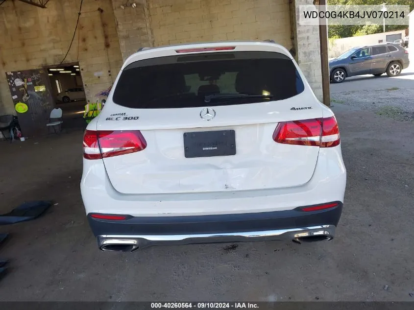 2018 Mercedes-Benz Glc 300 4Matic VIN: WDC0G4KB4JV070214 Lot: 40260564