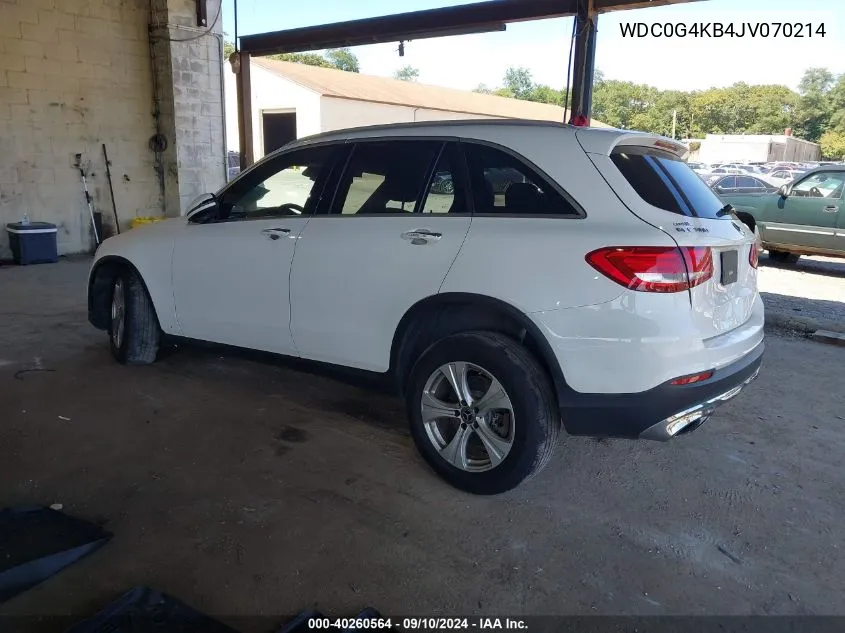 2018 Mercedes-Benz Glc 300 4Matic VIN: WDC0G4KB4JV070214 Lot: 40260564