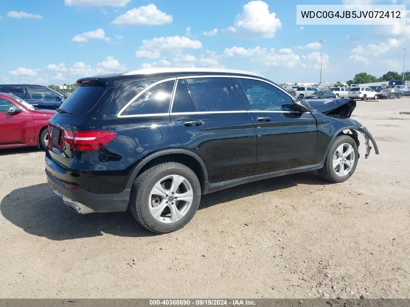 2018 Mercedes-Benz Glc 300 VIN: WDC0G4JB5JV072412 Lot: 40368690