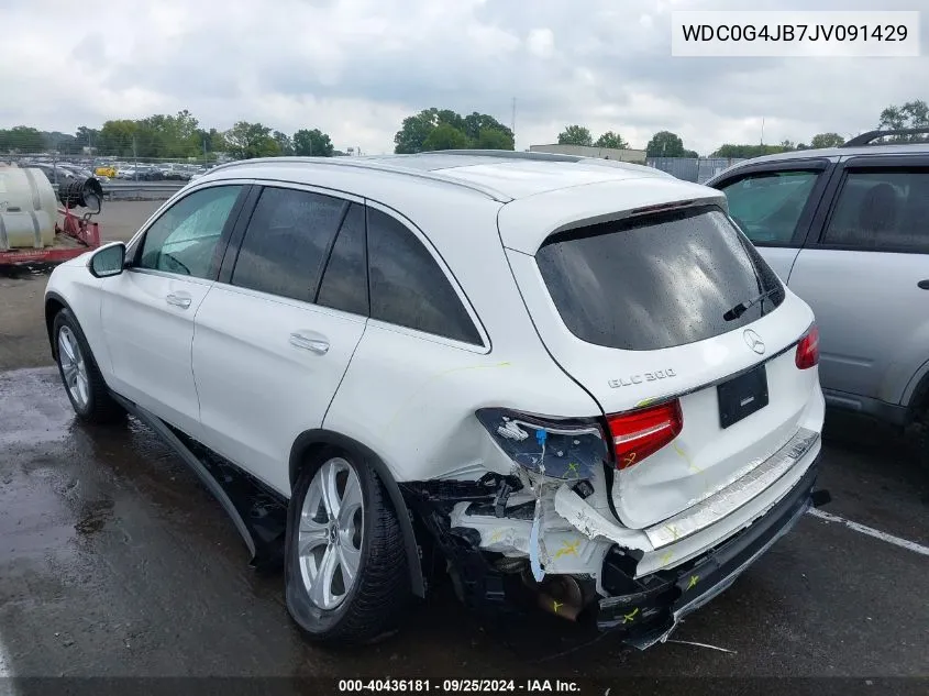 2018 Mercedes-Benz Glc 300 VIN: WDC0G4JB7JV091429 Lot: 40436181