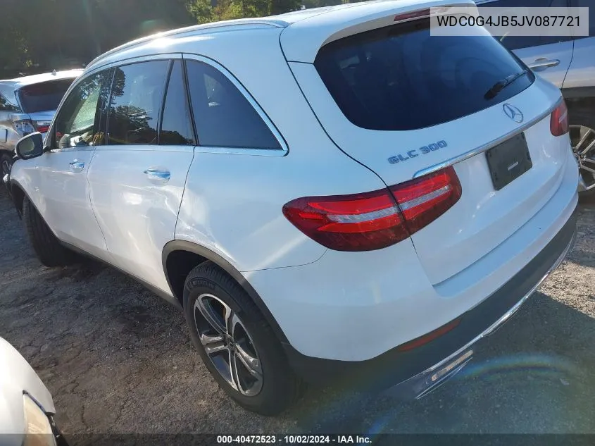 2018 Mercedes-Benz Glc 300 VIN: WDC0G4JB5JV087721 Lot: 40472523