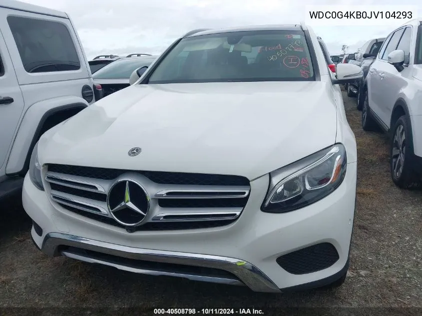 2018 Mercedes-Benz Glc 300 4Matic VIN: WDC0G4KB0JV104293 Lot: 40508798