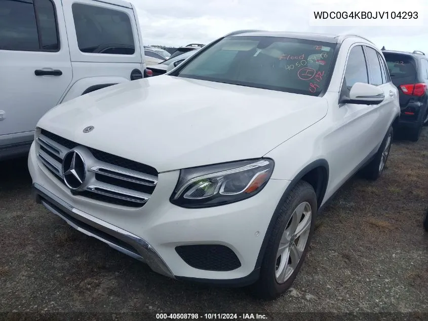 2018 Mercedes-Benz Glc 300 4Matic VIN: WDC0G4KB0JV104293 Lot: 40508798