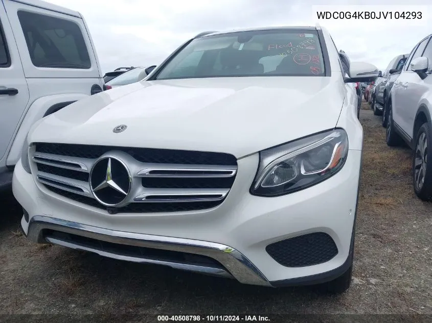 2018 Mercedes-Benz Glc 300 4Matic VIN: WDC0G4KB0JV104293 Lot: 40508798