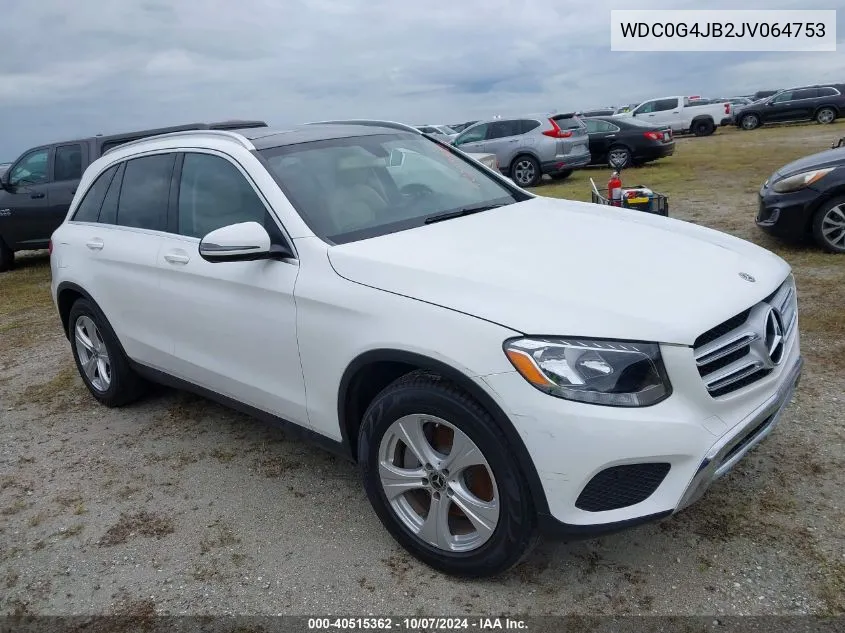 2018 Mercedes-Benz Glc 300 VIN: WDC0G4JB2JV064753 Lot: 40515362