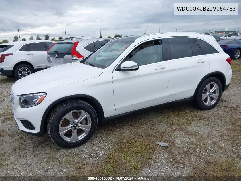 2018 Mercedes-Benz Glc 300 VIN: WDC0G4JB2JV064753 Lot: 40515362