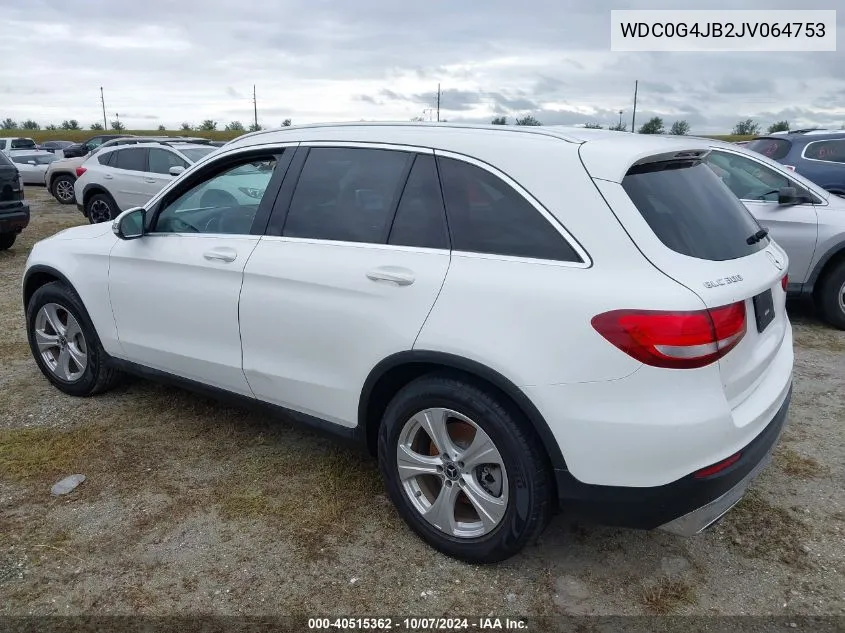 2018 Mercedes-Benz Glc 300 VIN: WDC0G4JB2JV064753 Lot: 40515362