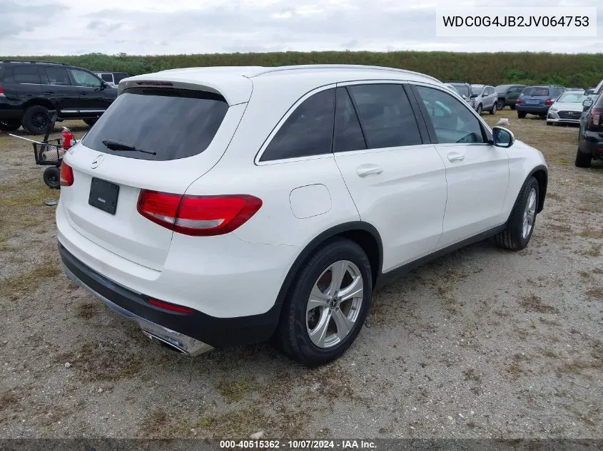 2018 Mercedes-Benz Glc 300 VIN: WDC0G4JB2JV064753 Lot: 40515362