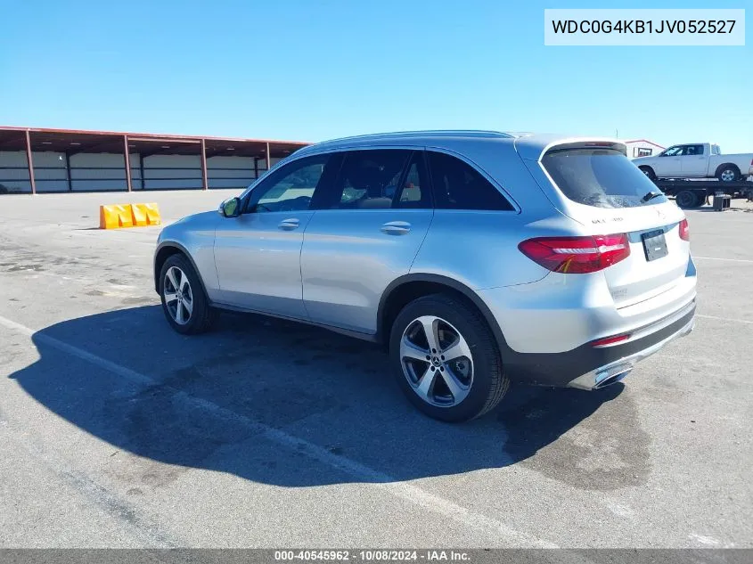 2018 Mercedes-Benz Glc 300 4Matic VIN: WDC0G4KB1JV052527 Lot: 40545962