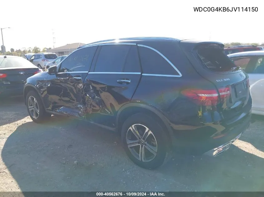 2018 Mercedes-Benz Glc 300 4Matic VIN: WDC0G4KB6JV114150 Lot: 40562676