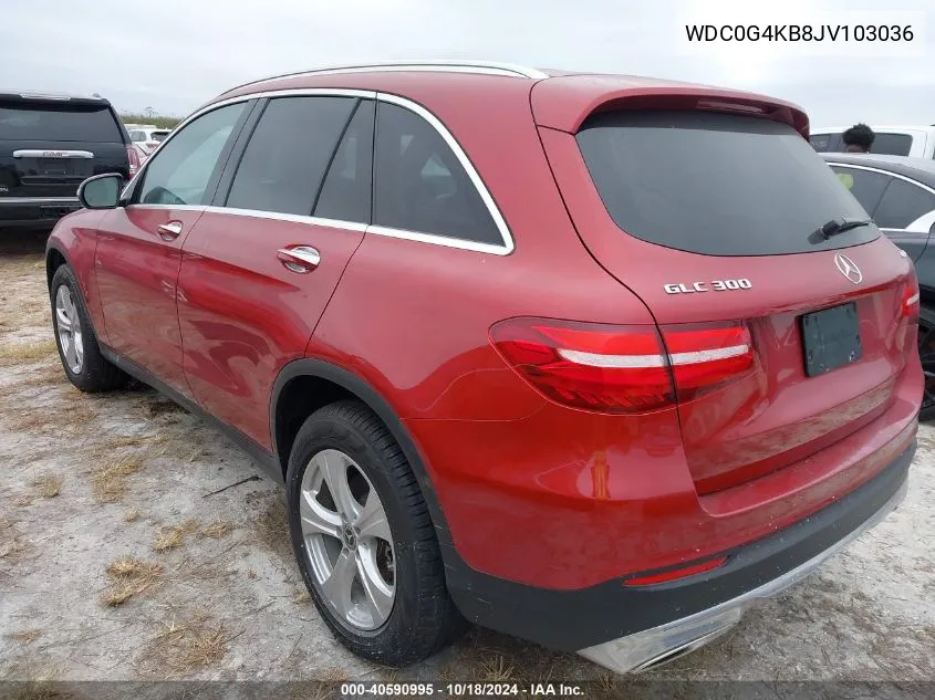 2018 Mercedes-Benz Glc 300 4Matic VIN: WDC0G4KB8JV103036 Lot: 40590995