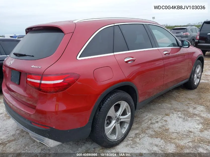 2018 Mercedes-Benz Glc 300 4Matic VIN: WDC0G4KB8JV103036 Lot: 40590995