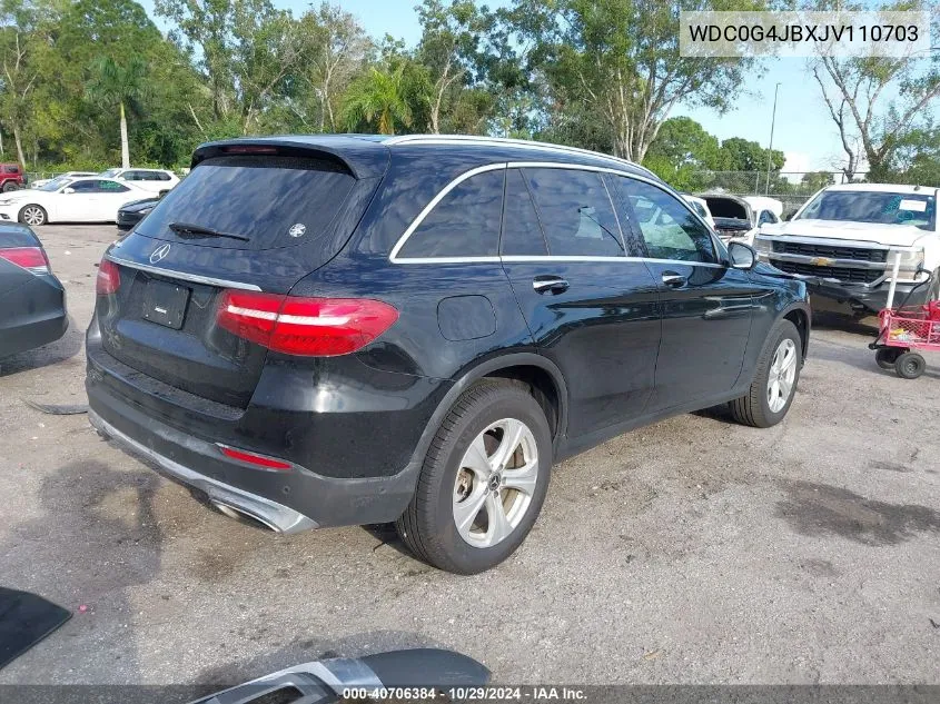 2018 Mercedes-Benz Glc 300 VIN: WDC0G4JBXJV110703 Lot: 40706384