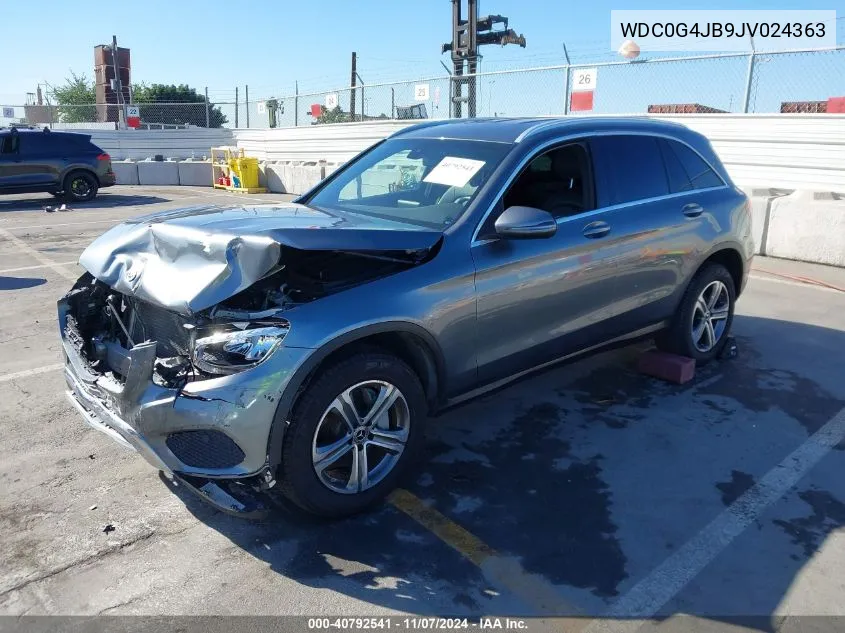 2018 Mercedes-Benz Glc 300 VIN: WDC0G4JB9JV024363 Lot: 40792541