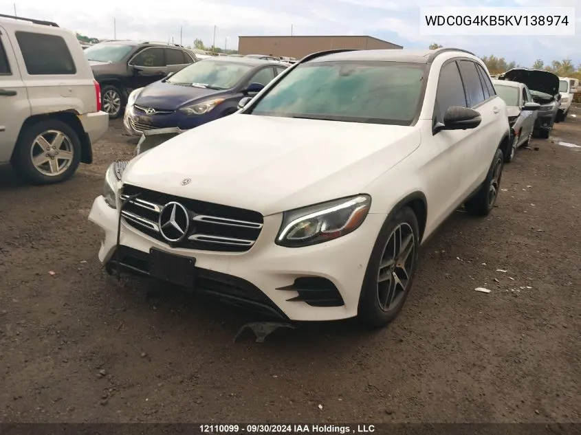 2019 Mercedes-Benz Glc VIN: WDC0G4KB5KV138974 Lot: 12110099