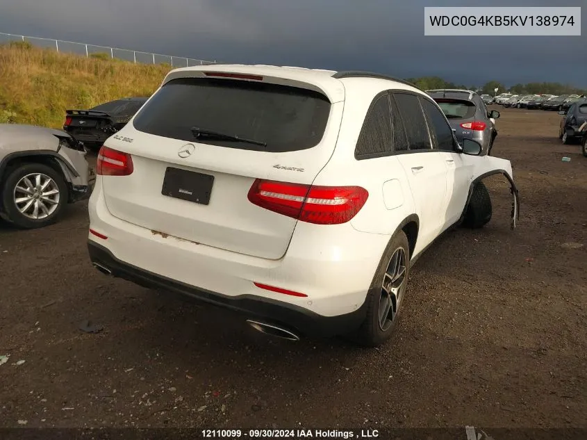 2019 Mercedes-Benz Glc VIN: WDC0G4KB5KV138974 Lot: 12110099