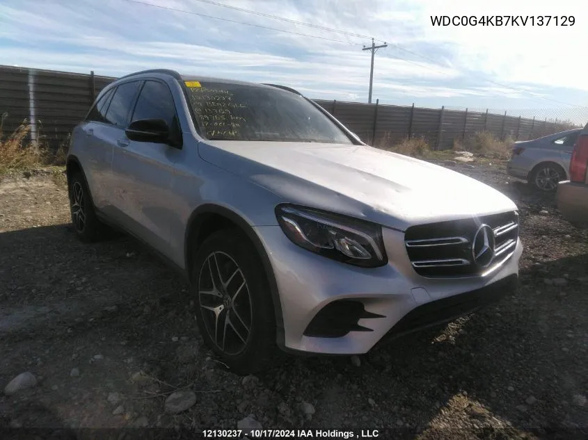 2019 Mercedes-Benz Glc 300 VIN: WDC0G4KB7KV137129 Lot: 12130237