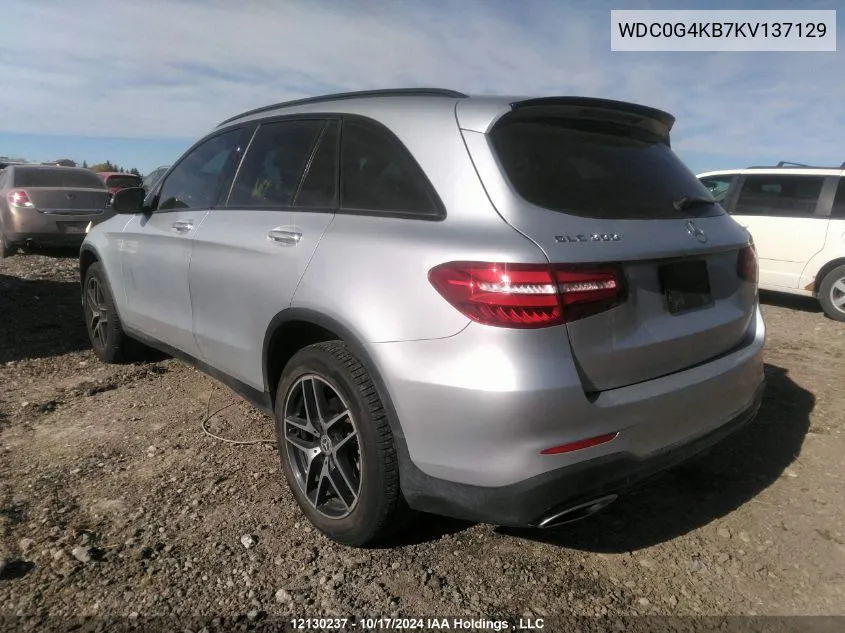 2019 Mercedes-Benz Glc 300 VIN: WDC0G4KB7KV137129 Lot: 12130237