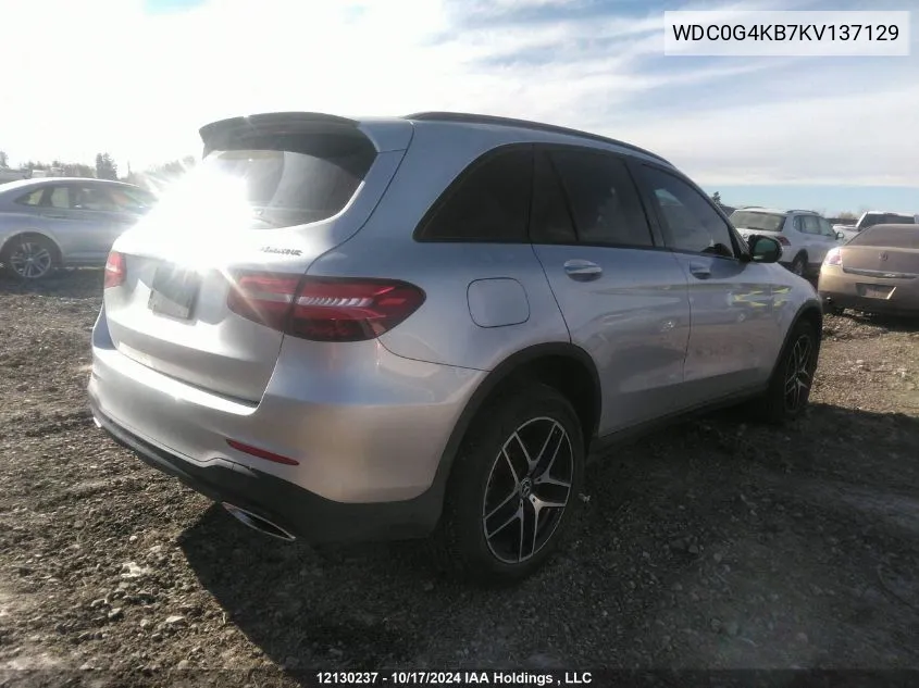 2019 Mercedes-Benz Glc 300 VIN: WDC0G4KB7KV137129 Lot: 12130237