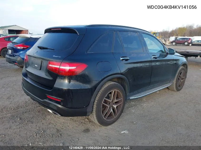 2019 Mercedes-Benz Glc VIN: WDC0G4KB4KV141056 Lot: 12140429