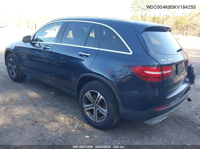 2019 Mercedes-Benz Glc 300 4Matic VIN: WDC0G4KB5KV184255 Lot: 39272306