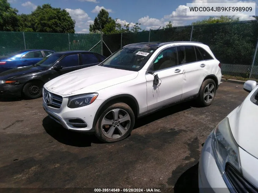 2019 Mercedes-Benz Glc 300 VIN: WDC0G4JB9KF598909 Lot: 39514549