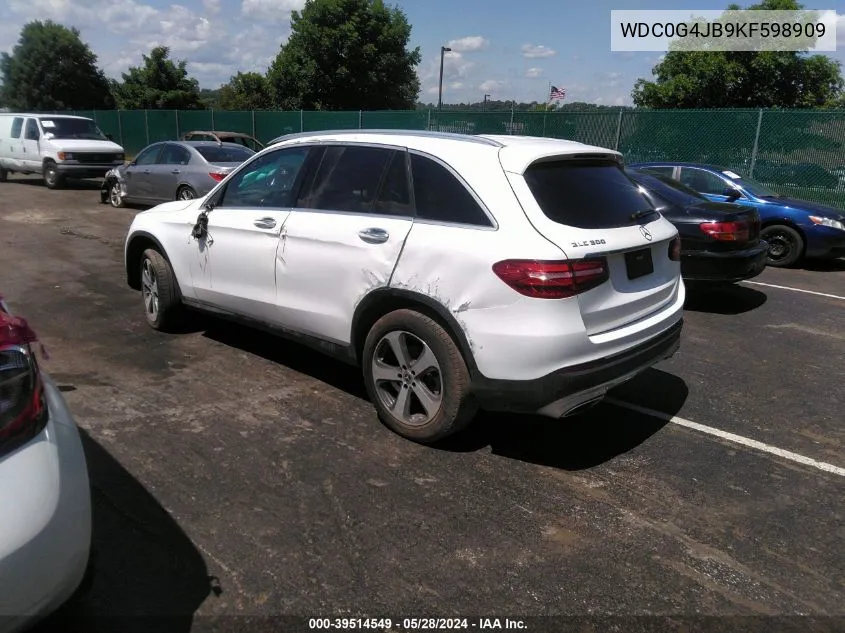 2019 Mercedes-Benz Glc 300 VIN: WDC0G4JB9KF598909 Lot: 39514549