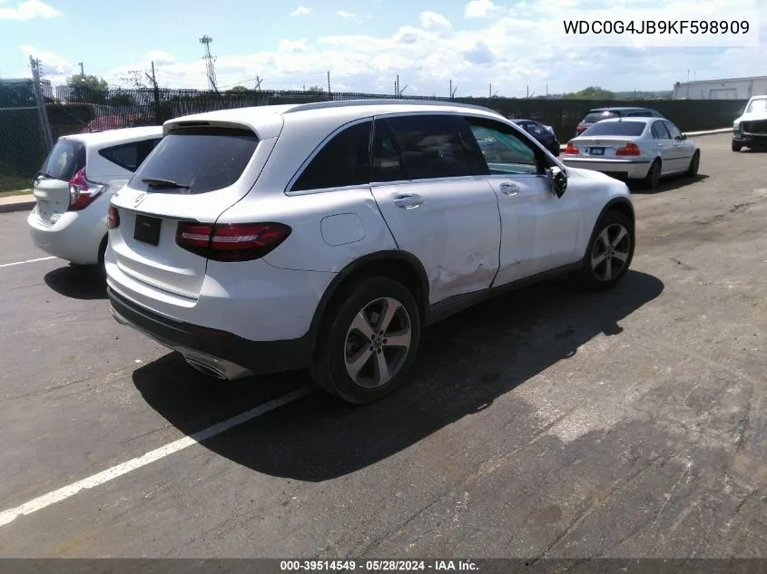 2019 Mercedes-Benz Glc 300 VIN: WDC0G4JB9KF598909 Lot: 39514549