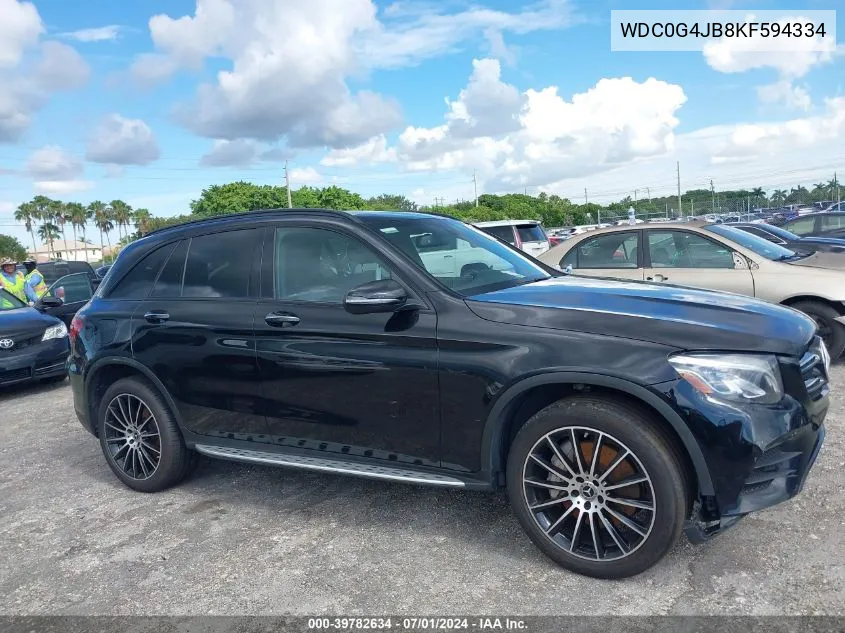 2019 Mercedes-Benz Glc 300 VIN: WDC0G4JB8KF594334 Lot: 39782634