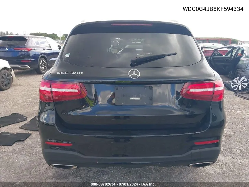 2019 Mercedes-Benz Glc 300 VIN: WDC0G4JB8KF594334 Lot: 39782634