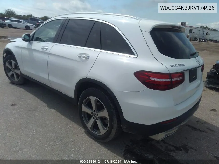 2019 Mercedes-Benz Glc 300 4Matic VIN: WDC0G4KB9KV174926 Lot: 39850124