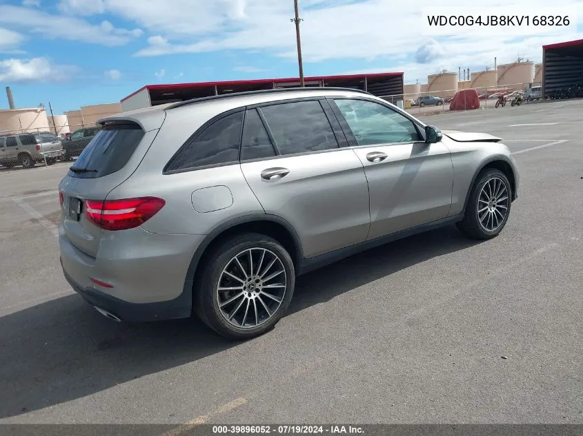 2019 Mercedes-Benz Glc 300 VIN: WDC0G4JB8KV168326 Lot: 39896052