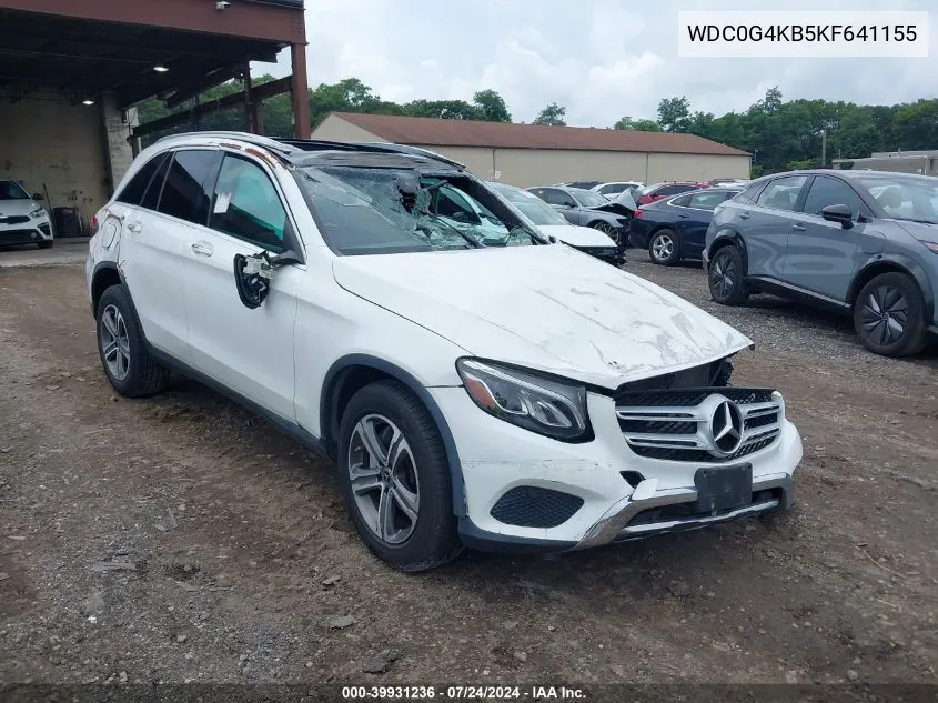 2019 Mercedes-Benz Glc 300 4Matic VIN: WDC0G4KB5KF641155 Lot: 39931236