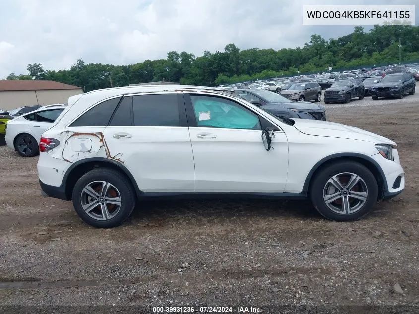 2019 Mercedes-Benz Glc 300 4Matic VIN: WDC0G4KB5KF641155 Lot: 39931236