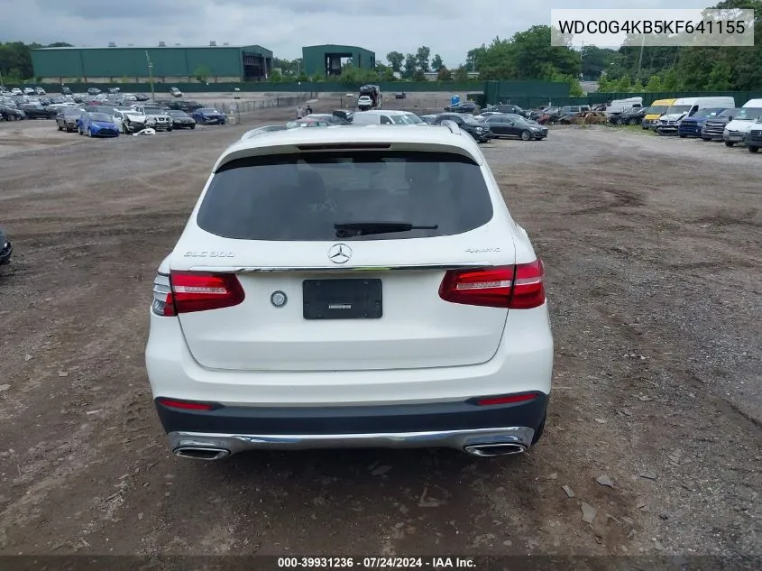 2019 Mercedes-Benz Glc 300 4Matic VIN: WDC0G4KB5KF641155 Lot: 39931236