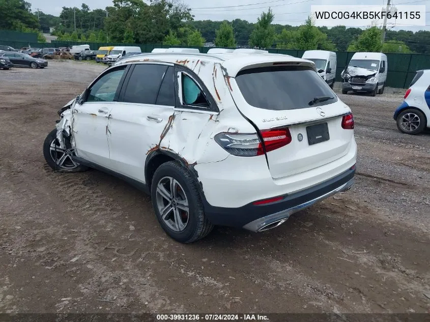 2019 Mercedes-Benz Glc 300 4Matic VIN: WDC0G4KB5KF641155 Lot: 39931236