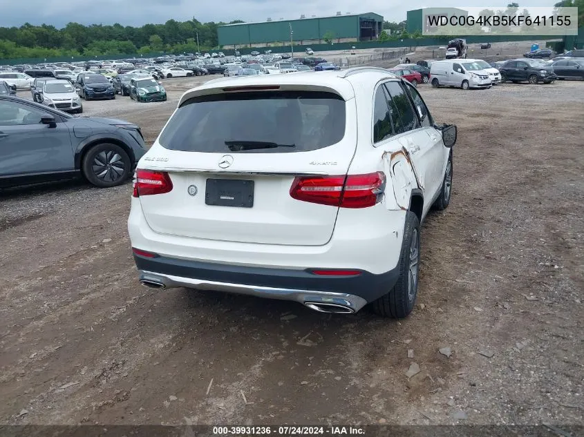 2019 Mercedes-Benz Glc 300 4Matic VIN: WDC0G4KB5KF641155 Lot: 39931236