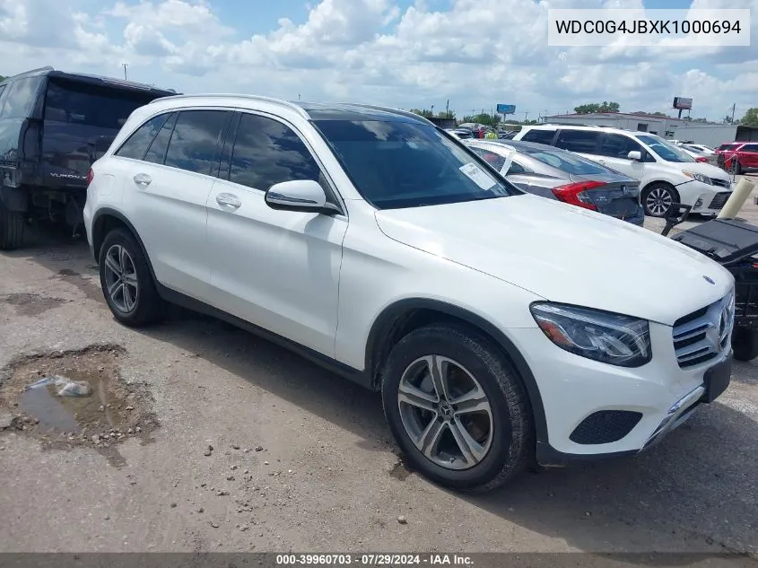 2019 Mercedes-Benz Glc 300 VIN: WDC0G4JBXK1000694 Lot: 39960703