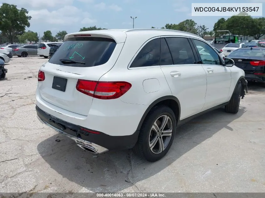 2019 Mercedes-Benz Glc 300 VIN: WDC0G4JB4KV153547 Lot: 40014063