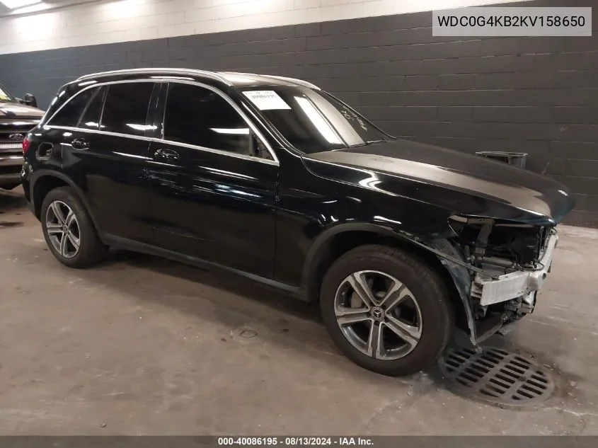 2019 Mercedes-Benz Glc 300 4Matic VIN: WDC0G4KB2KV158650 Lot: 40086195