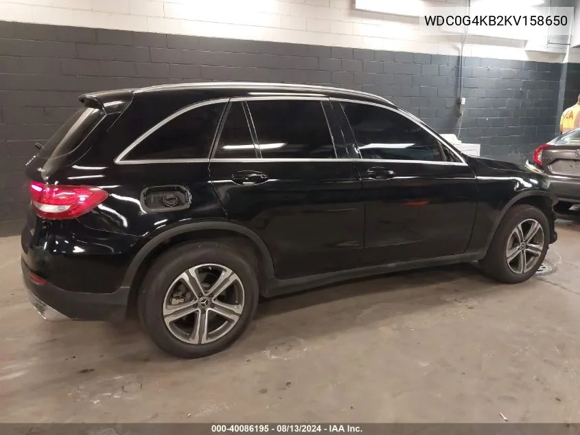 2019 Mercedes-Benz Glc 300 4Matic VIN: WDC0G4KB2KV158650 Lot: 40086195