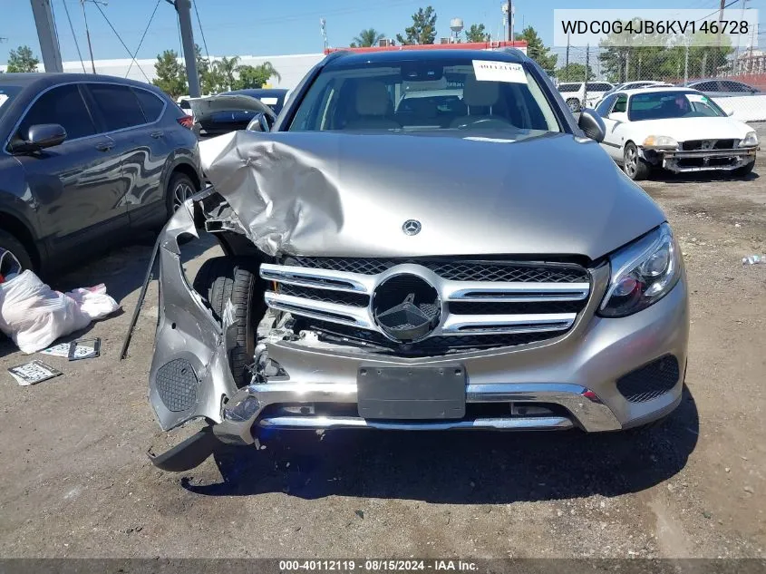 2019 Mercedes-Benz Glc 300 VIN: WDC0G4JB6KV146728 Lot: 40112119