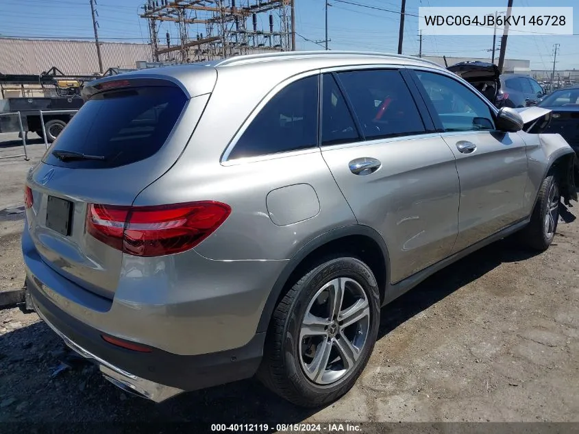 2019 Mercedes-Benz Glc 300 VIN: WDC0G4JB6KV146728 Lot: 40112119