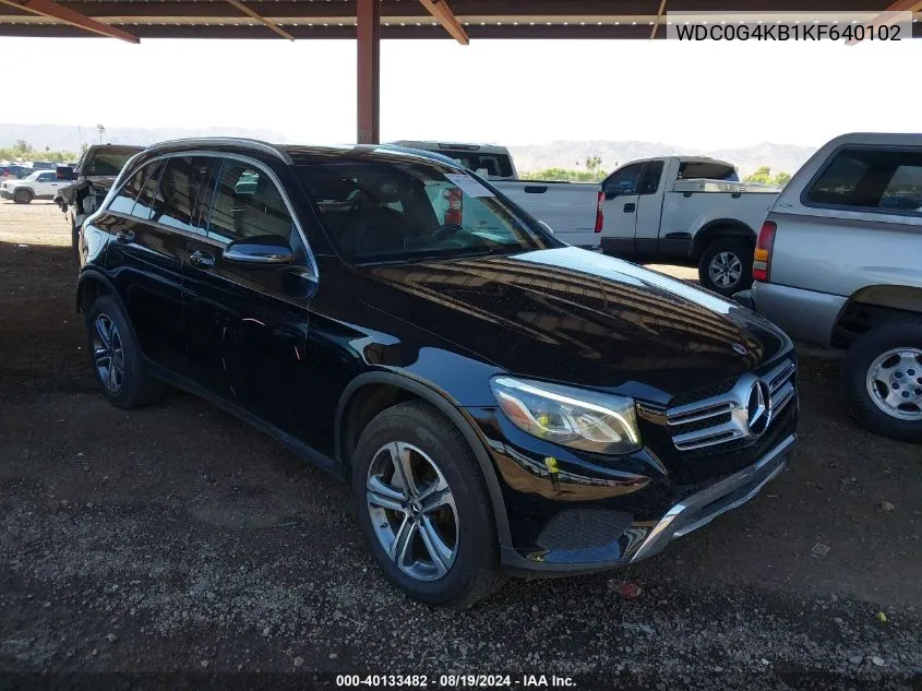 2019 Mercedes-Benz Glc 300 4Matic VIN: WDC0G4KB1KF640102 Lot: 40133482