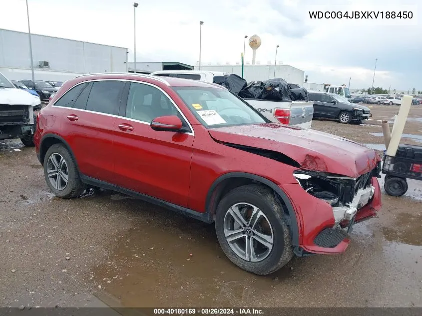 2019 Mercedes-Benz Glc 300 VIN: WDC0G4JBXKV188450 Lot: 40180169