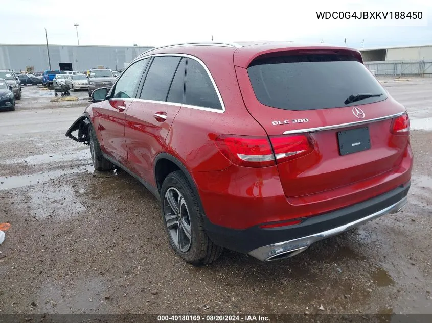 2019 Mercedes-Benz Glc 300 VIN: WDC0G4JBXKV188450 Lot: 40180169