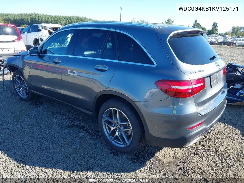 2019 Mercedes-Benz Glc 300 4Matic VIN: WDC0G4KB1KV125171 Lot: 40199599